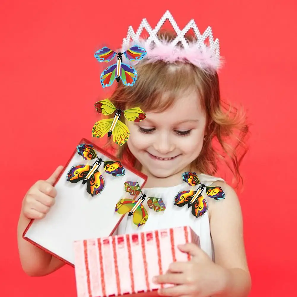 10 Pcs Magic Flying Butterfly Cute High-quality In The Book Fairy Rubber Band Powered Wind Up Toy For Children | Игрушки и хобби
