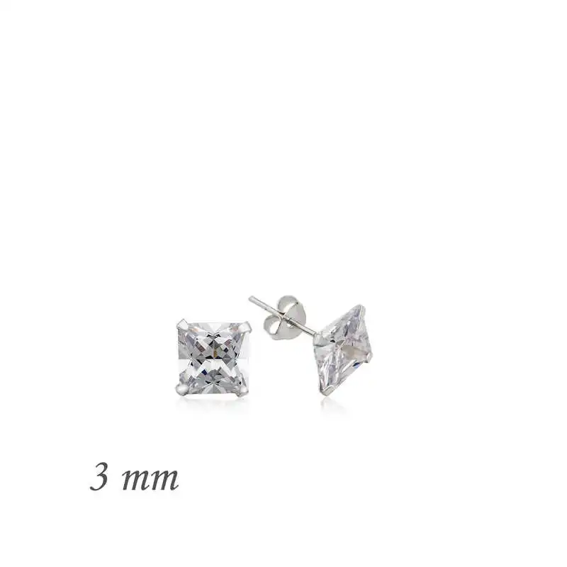 

Silverlina Серебряный квадрат Косынка Циркон Earrings-3mm