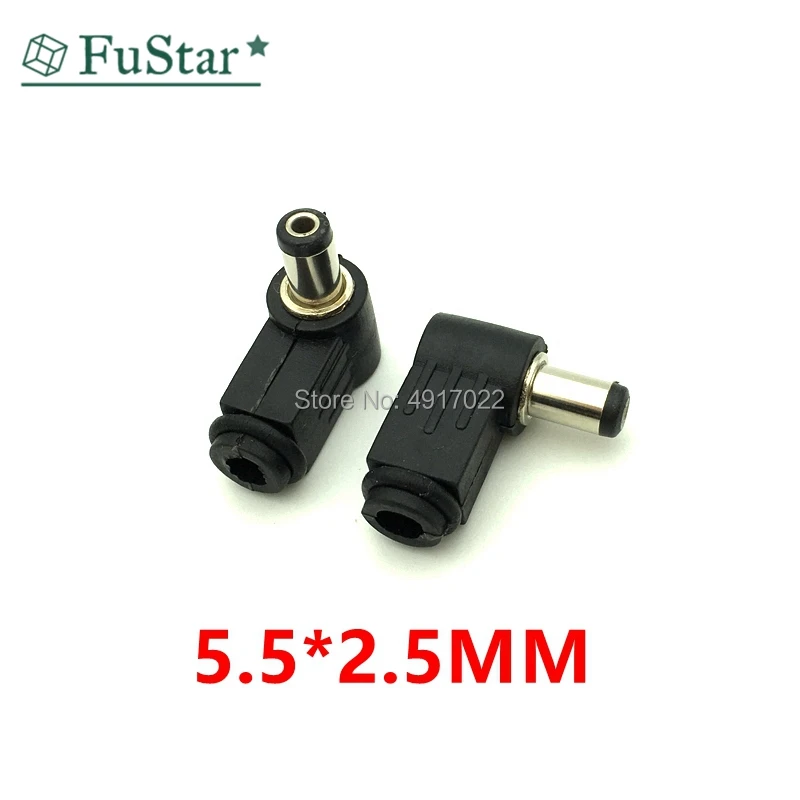 10 шт. адаптер питания постоянного тока с штекером 90 градусов Штекер 5 5x2 1 мм 4 8x1 7 0x1