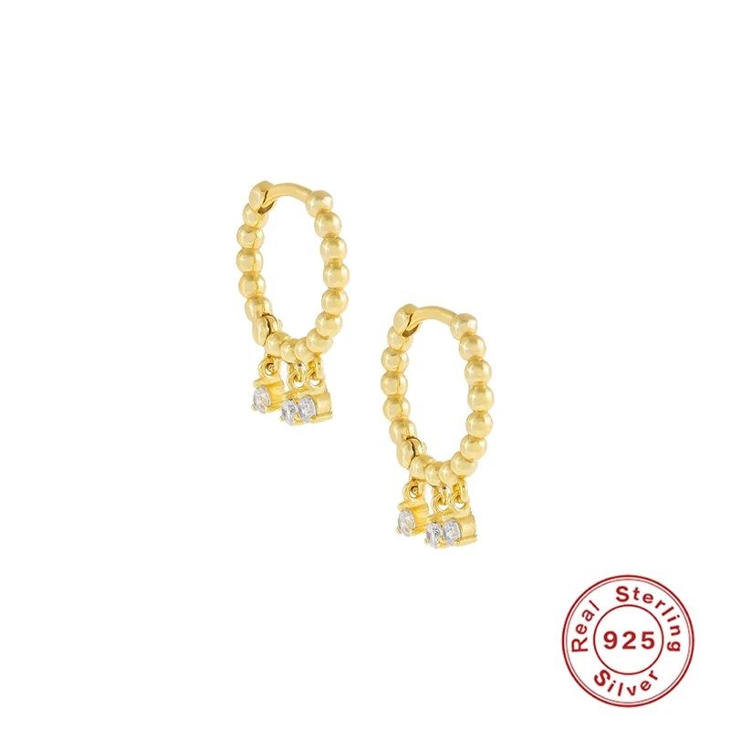 

Boako 925 Sterling Silver Dangle Circle Earrings AAAAA Zircon Gold Color Earrings For Women Fine Jewelry Pendientes De Mujer W5