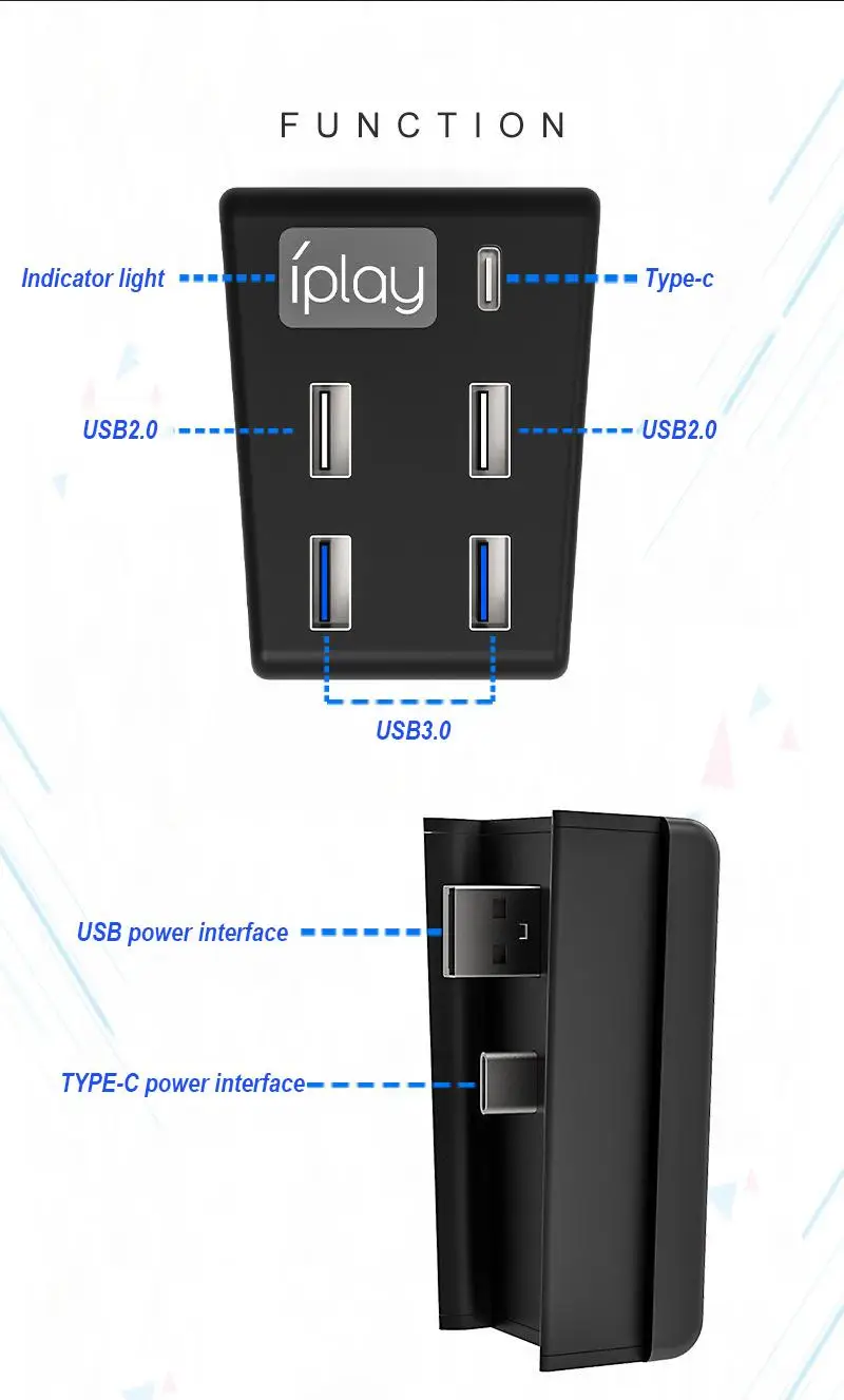 Разветвитель Ipega хаб передачи данных для Ps5 5-в-1 разветвитель USB 3 0 с индикатором