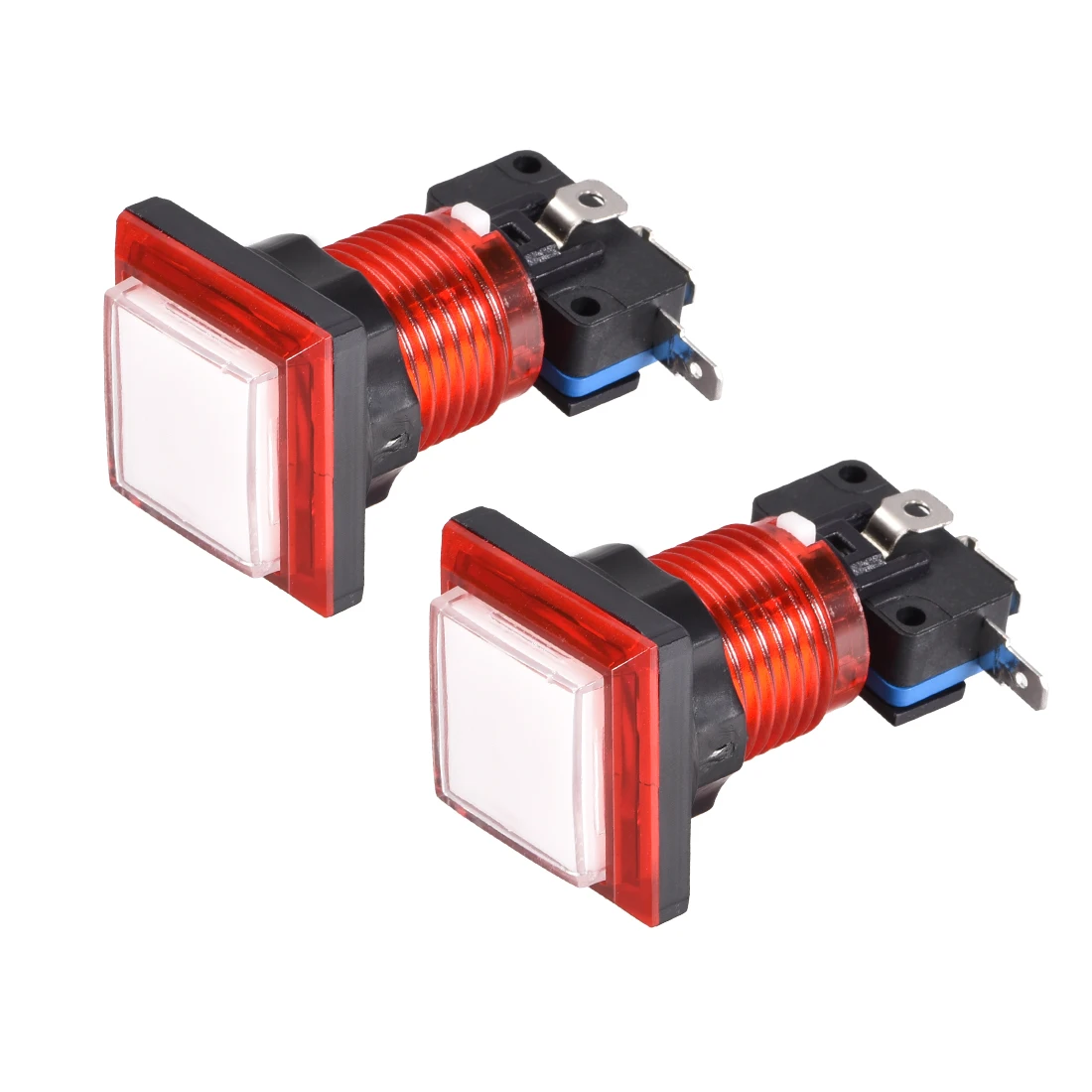Uxcell игровая Кнопка 34x34 квадрат 12V светодиодный кнопочный Белый Красный 2