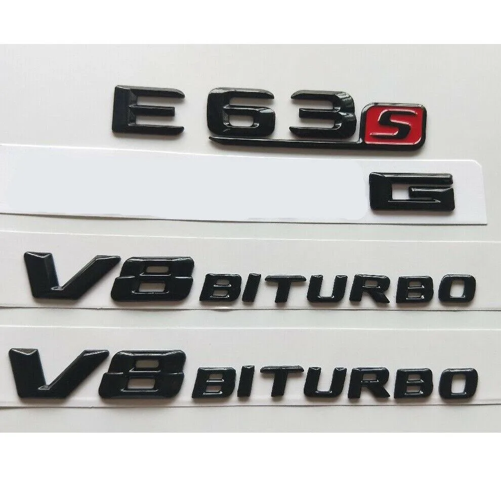 Блестящие черные 3D буквы E63s для A M G V8 BITURBO эмблемы W212 W213 | Автомобили и мотоциклы