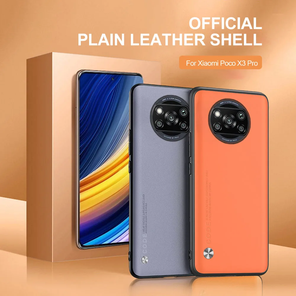 anti fingerprint leather phone protective case for xiaomi poco x3 m3 pro super thin shockproof shell cover poko x3 nfc f3 coque free global shipping