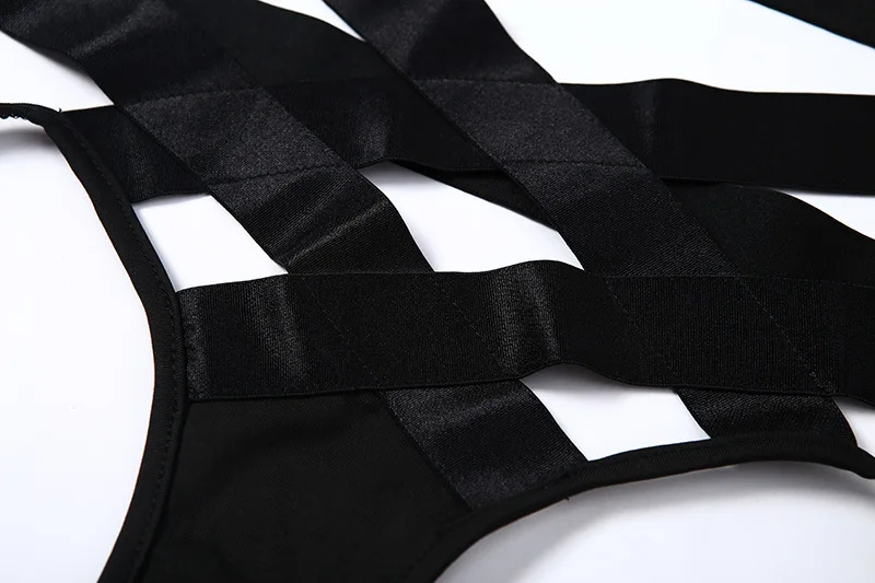 

Summer Women's New Fashion Strappy Hollow Camisole Underwear Suit Sexy Clothes for Women Solid Nightclub Set