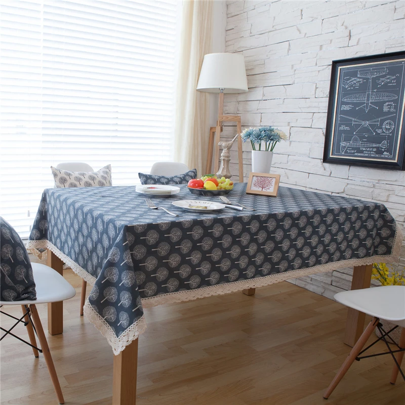 Домашняя искусственная скатерть из хлопка и льна прямоугольная белая для стола