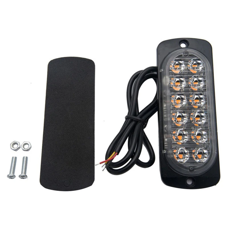 

12LED Car Strobe Warning Light Grill Flashing Breakdown Emergency Light Car Truck Trailer Beacon 24Lamp LED Side Light For Cars