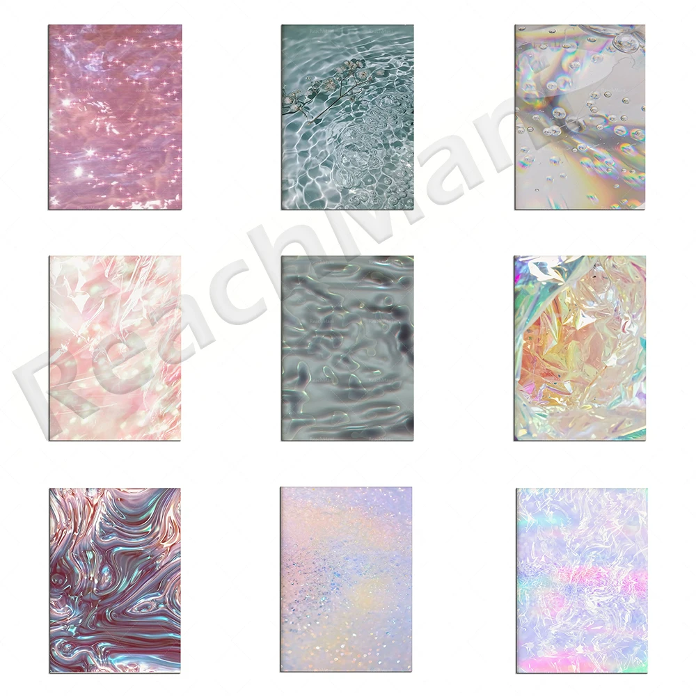 

Holographic flash poster printing, light meditation halo aesthetic decoration, minimalist modern wall art canvas printing poster