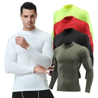 new mens t shirt long sleeve compression clothing fitness sports t shirt round neck rashguard for men tight gym running shirt