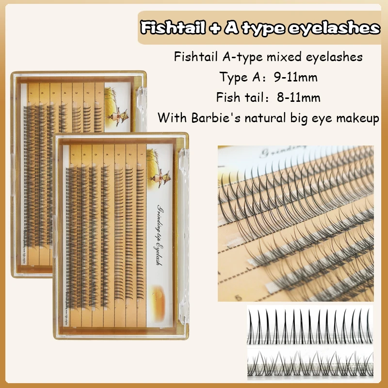 

Grafting thick and soft eyelashes C degree dovetail grafting eyelashes fishtail plus A-type mixed false eyelash makeup set
