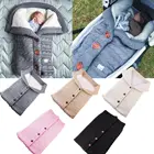 Зимние теплые спальные мешки lioraitiin для новорожденных, вязаные пеленки на пуговицах для младенцев, Пеленальное Одеяло для детской коляски, спальные мешки