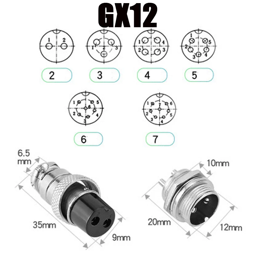 Новый GX12 GX16 GX20 2/3/4/5/6/7/8/9/10/12/14/15 контактов электрические разъемы Папа мама