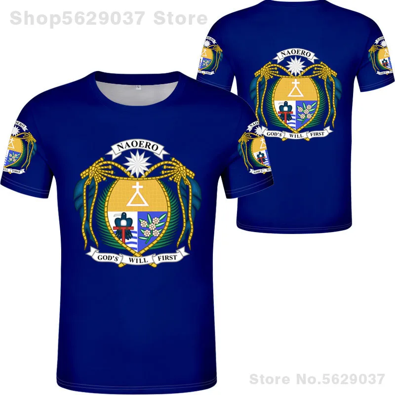 Nauru T Shirt Diy Free Custom Made Name Number Nru T-Shirt Nation Flag Nr Republic Naurun College Print Photo Logo Text Clothing