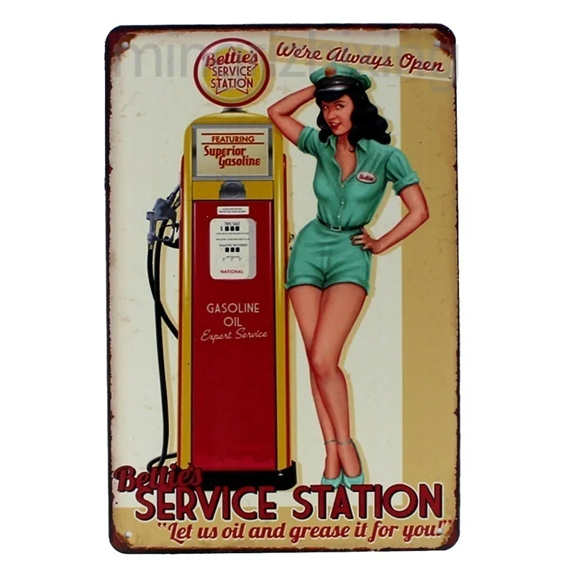 9 Kinds 1 PCS Garage Auto Mechanic Partner Sexy Girl Metal Tin Sign Wall Vintage Decorative Plate 30*20cm | Дом и сад