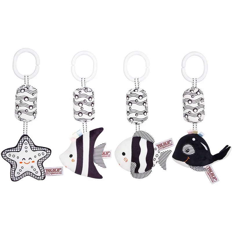 

Baby Hanging Rattles Toy Cartoon Animal Stuffed Hanging Bell Baby Bed Crib Car Seat Travel Stroller Soft Plush Toys Wind Chimes