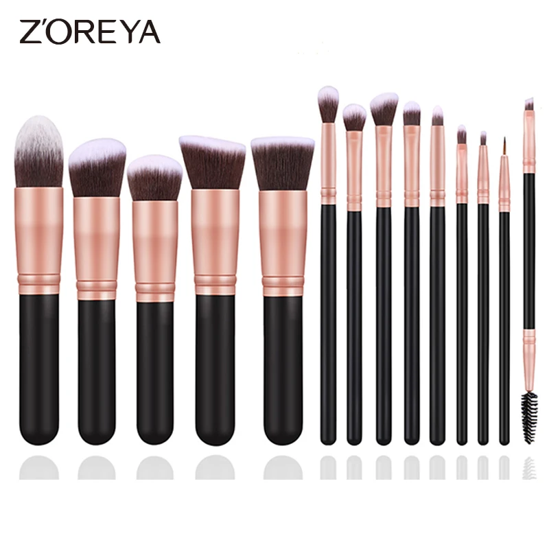 

Zoreya 14pcs Makeup Brushes Set Foundation Powder Blush Eyeshadow Concealer Lip Eye Lash Make Up Brush Cosmetics Tools Wholesale