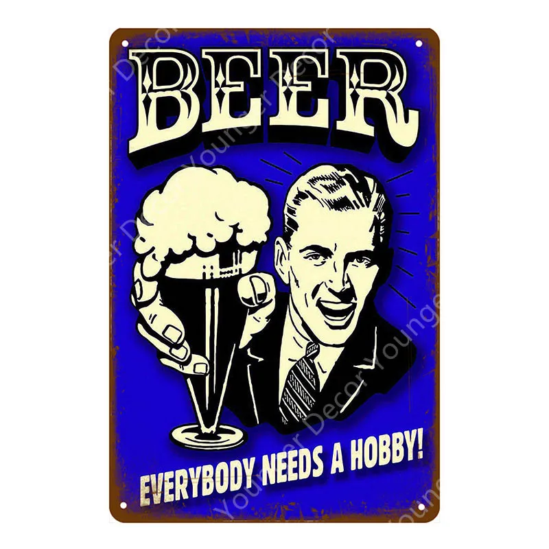 Man Cave Drinks Beers Decoration Vintage Metal Tin Signs Gin Tonic Wine Plaque Shabby Chic Pub Bar Casino Poster Wall Art Decor