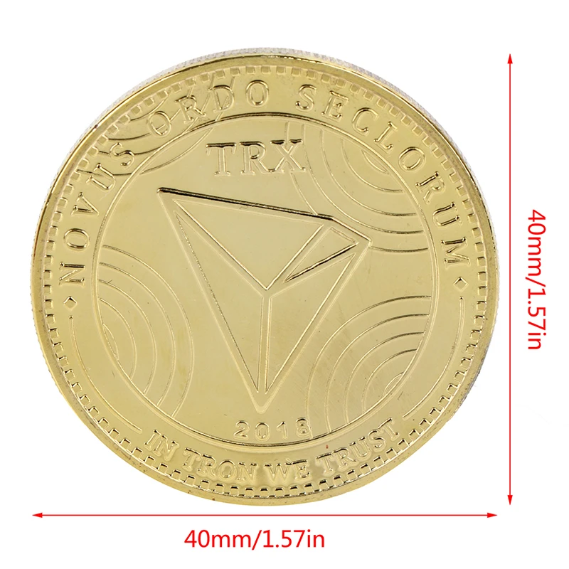 Новые виртуальные памятные металлические монеты TRX без денежной единицы, подарок Биткойн с доставкой на дропшиппинг.