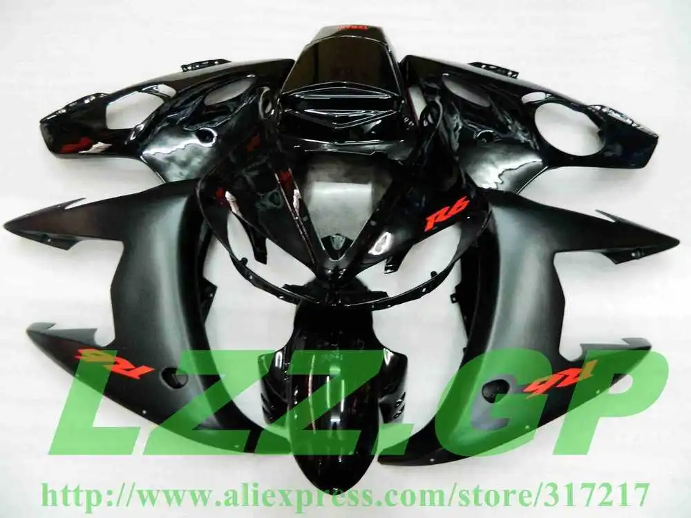 

Injection MoldAftermarket fairings for Yamaha YZF-R6 03 - 05 YZF R6 03 04 05 YZF 600 R6 2003 2004 2005 black fairing set #vv42