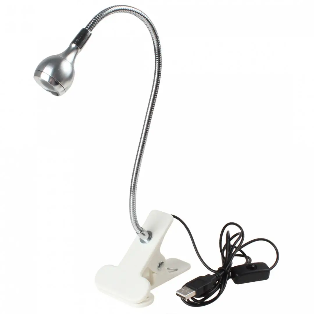 

Flexible Goose Neck USB LED Lamp Table / Desk Light with Clip & On / Off Switch