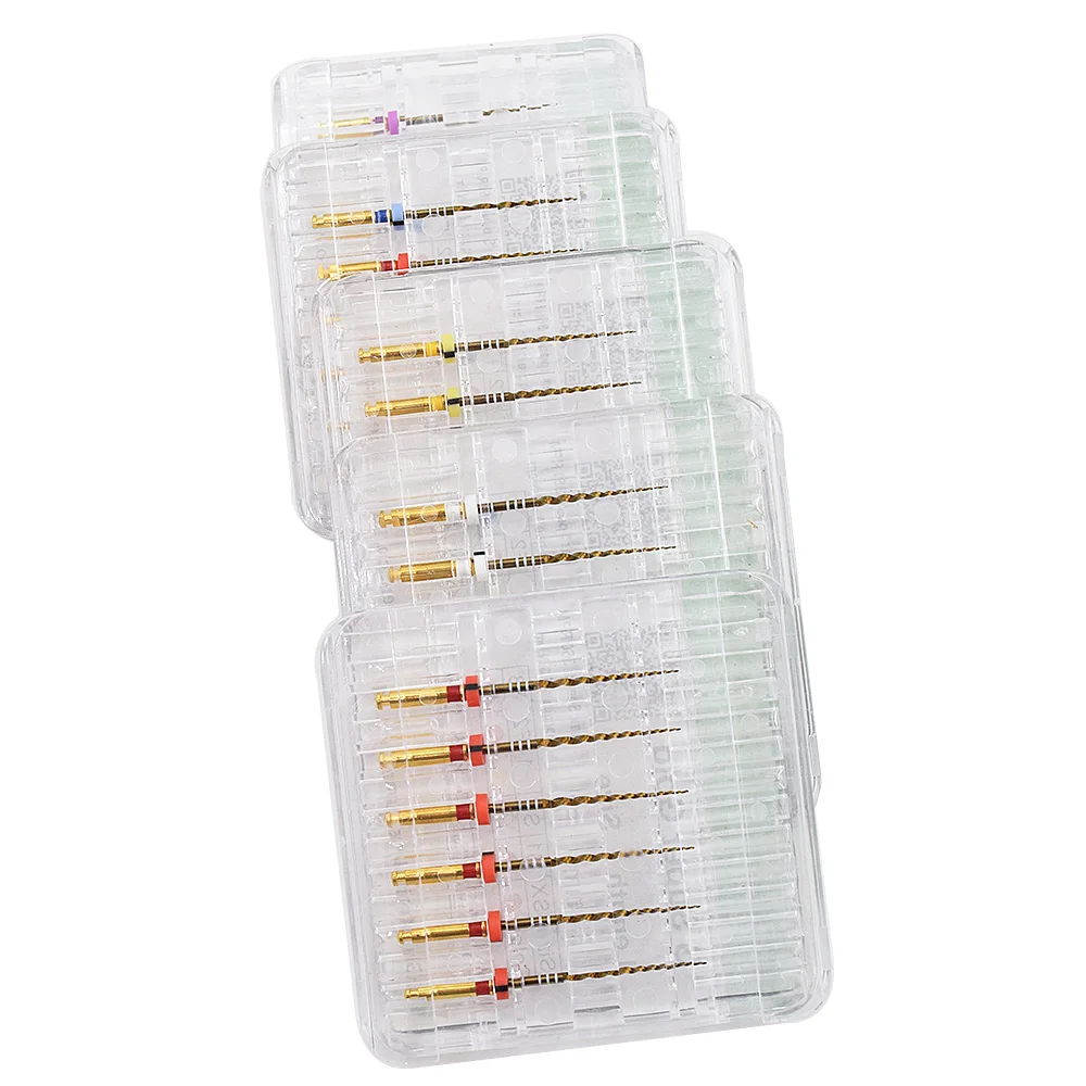 Стоматологические золотые гибкие эндодонтические роторные напильники тепловая