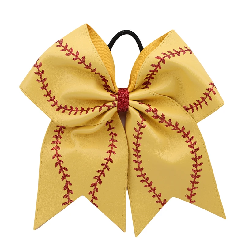 

1PC Women Handmade Haar Girl Embroidery Full Cover Clip DIY Headwear Leather Bows Cheerleading Hair Accessories With Ring