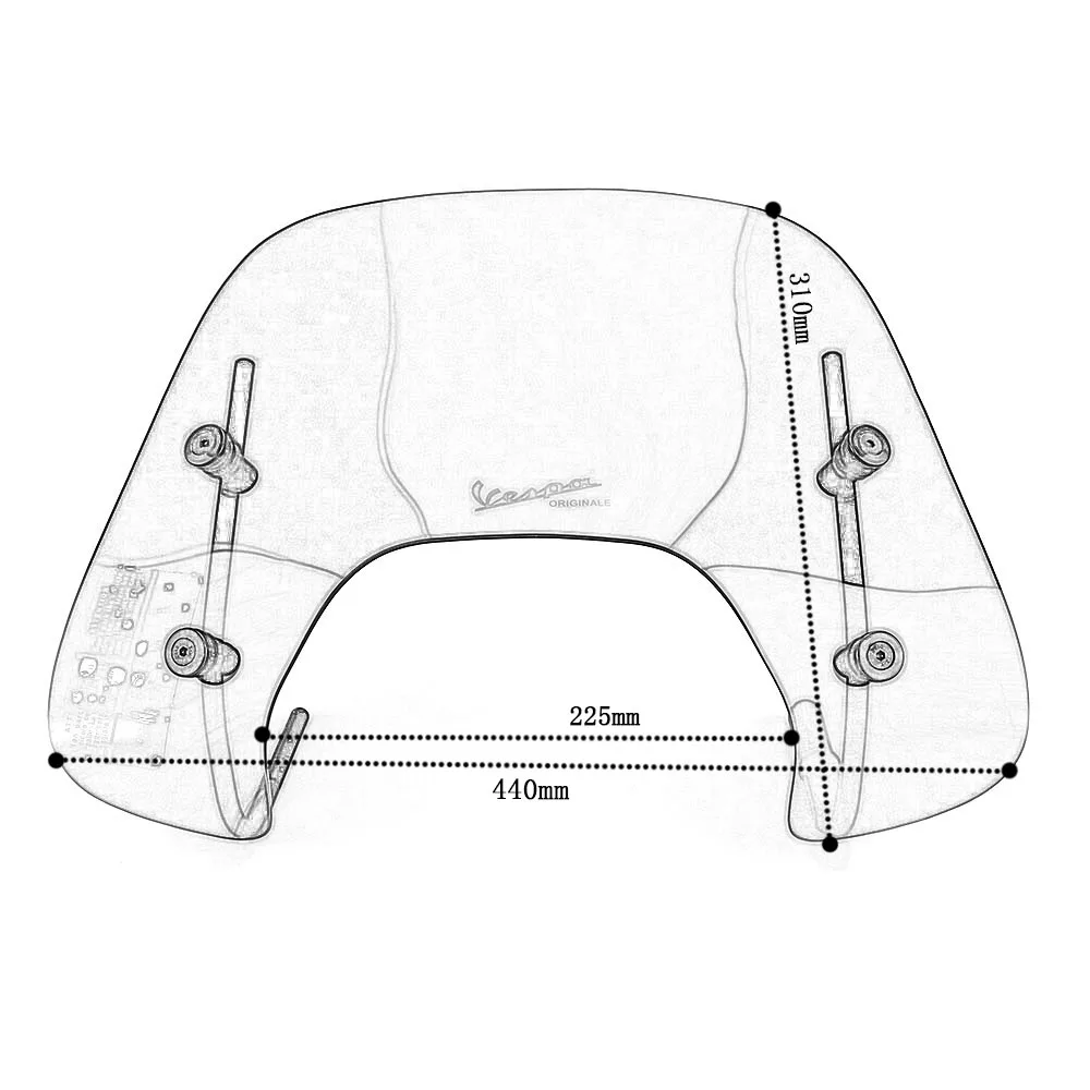 X-CLASS Motorcycle Clear Windscreen Windshield Spoiler Air Deflector For VESPA Sprint 150 Small Reduce Wind Speed | Автомобили и