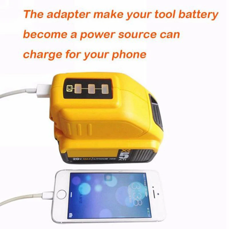 Горячая 3C USB конвертер Зарядное устройство для DEWALT 14 4 V 18V 20V ионно литиевая