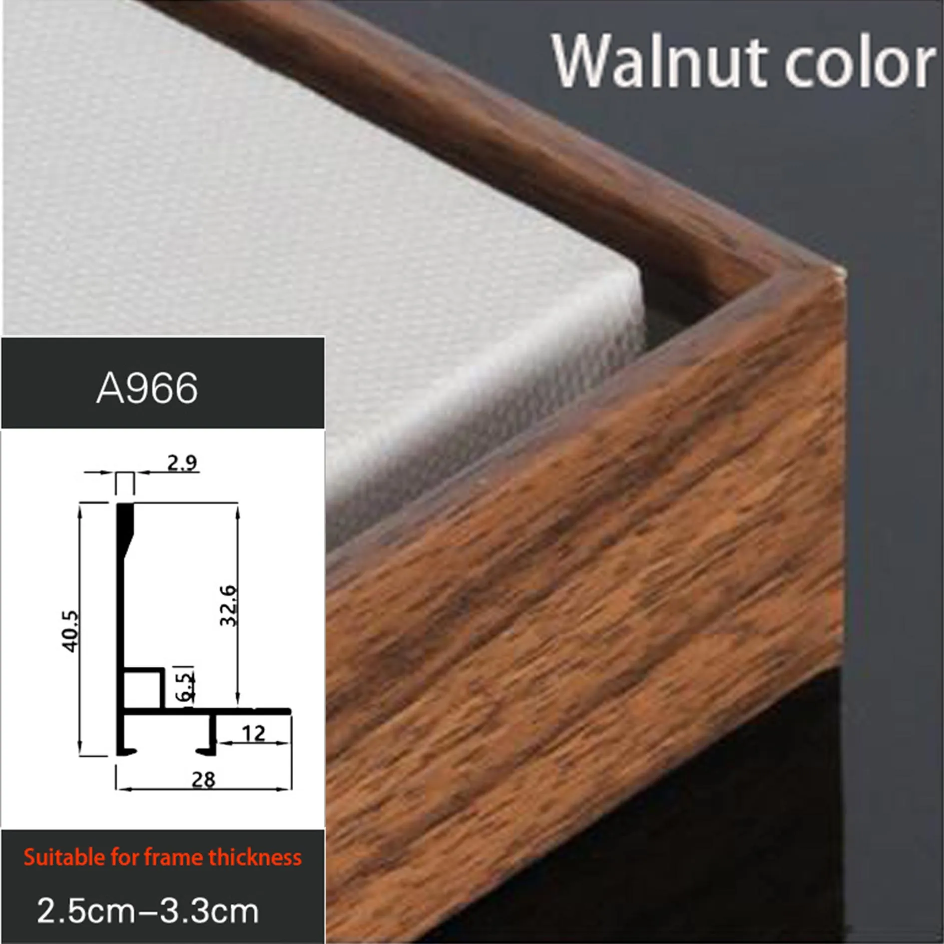 A966 Walnut color Рамка для картин, большой размер, сделай сам, холст из алюминиевого сплава, картина, рамка для картин маслом, рама ramka na zdjecie porta retrato - Цвет: A966 Walnut color