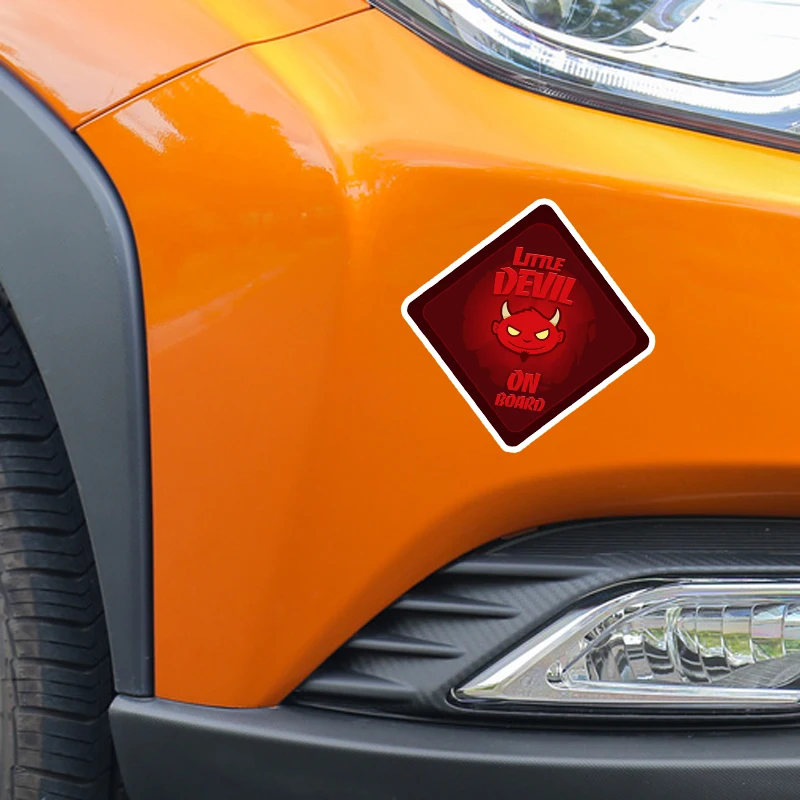 Цветной Предупреждение ющий знак Aliauto стикер для автомобиля маленький дьявол