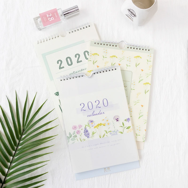 Настенный календарь новый год 2020 свежие творческие цветы ручной росписью