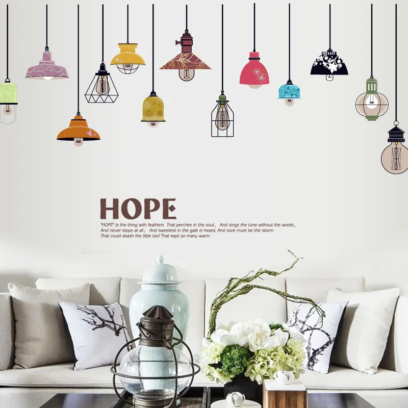 

Lampshape Wall Sticker Waterproof Living Room Bedroom Sofa Background Decorations Wallpaper Mural Removable Stickers