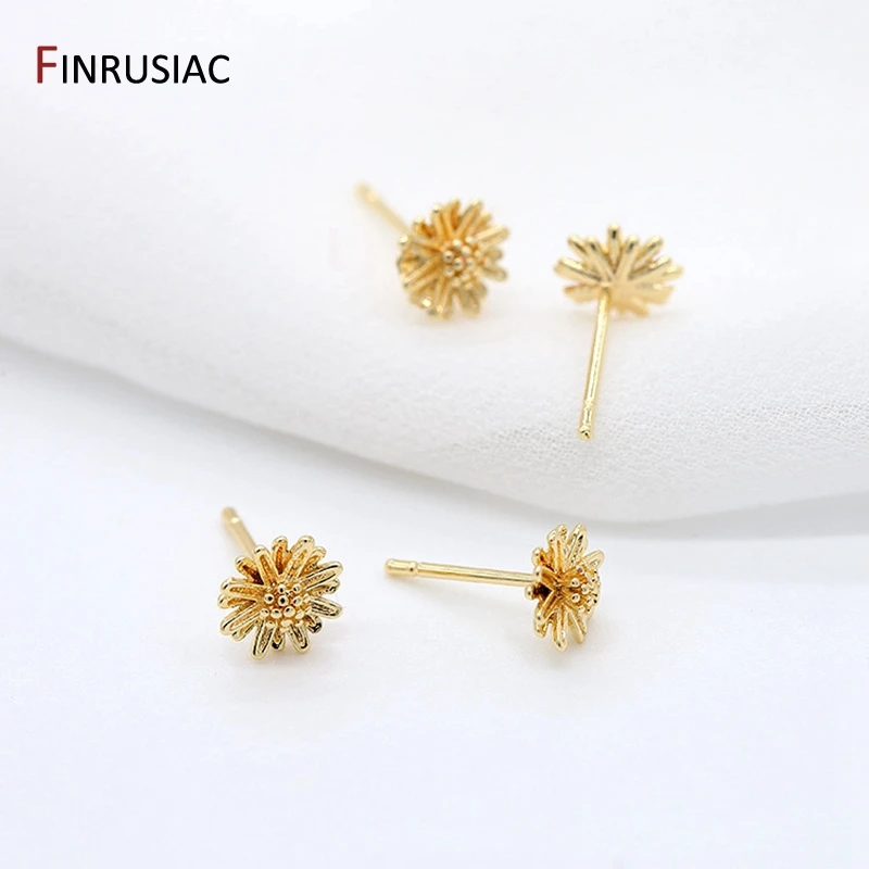 14k Gold Plated Copper Metal Earring Blank Post Base DIY Earrings Jewellery Making Supplies | Jewelry Findings & Components