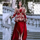 Роскошные красные вечерние платья Smileven в Дубае, комплект из 4 предметов, вечерние кружевные платья для особых случаев из каракоу в Алжире