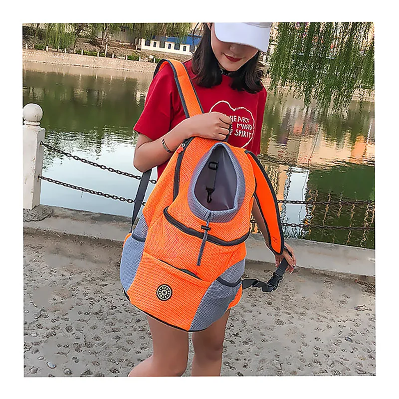 

2020 Hot Sell Out Double Shoulder Portable Travel Backpack Outdoor Pet Dog Carrier Bag Pet Dog Front Bag Mesh Backpack Head