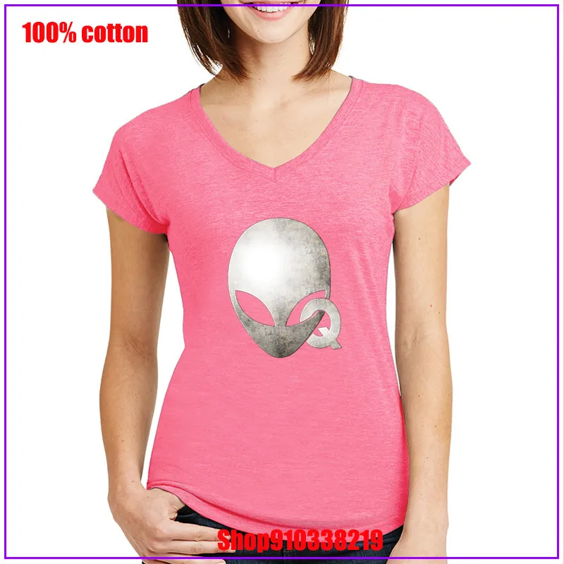 Women crop tops 2020 summer casual Qanon Alien print short-sleeved T-shirt women cheap v neck tee shirt vestidos ropa mujer | Женская