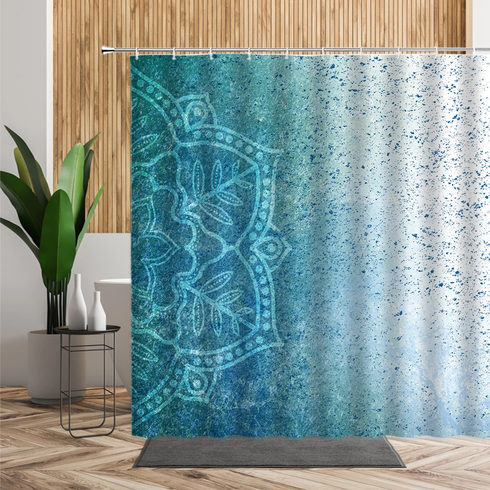 

Mandala Floral Shower Curtains Flower Blossom Paisley Indian Bohemian Pattern Bathroom Curtain Waterproof Fabric Home Bath Decor