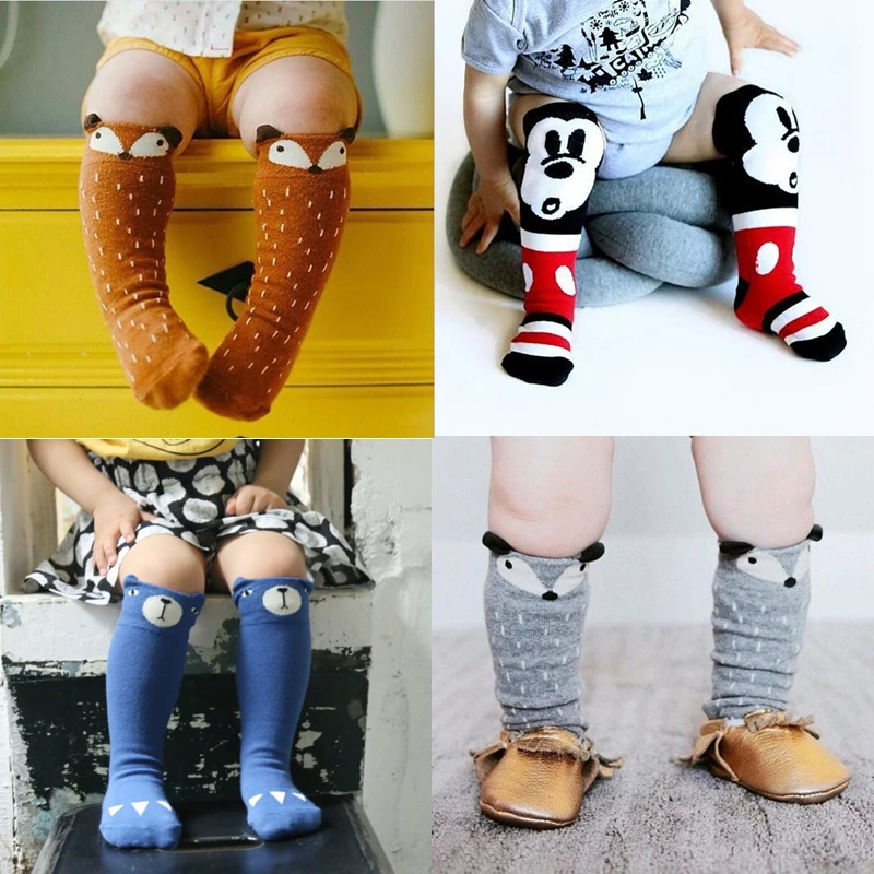 Милые носки для малышей с мультяшной лисой и пандой гольфы девочек мальчиков