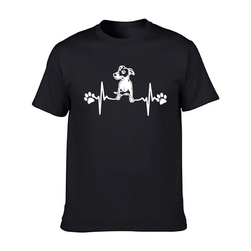 

New Jack Russell Heartbeat T Shirt Men Tee Short Sleeve Cotton Animal Funny Man Dog T-shirt Clothing