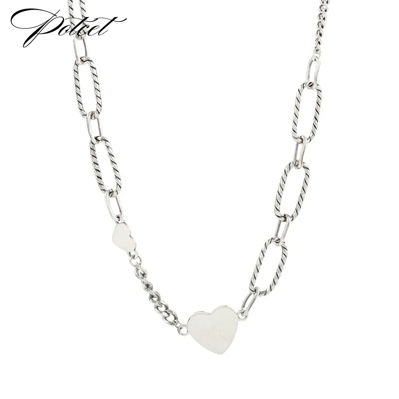 

POTCET Women's Wild Love Necklace Sweater Chain Geometric Retro Fashion Hip Hop Travel Memorial Jewelry