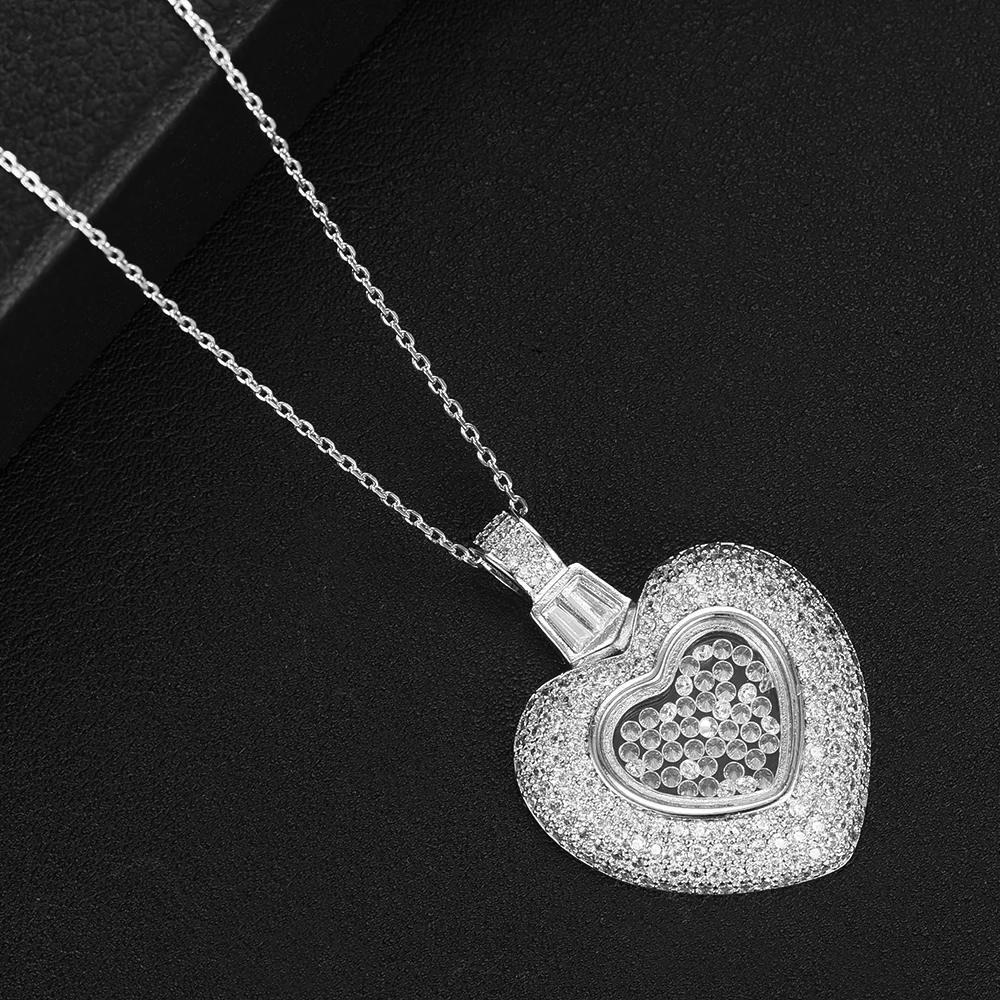 Цепочка с подвеской в виде сердца фианитом 2020|Ожерелья подвеской| |
