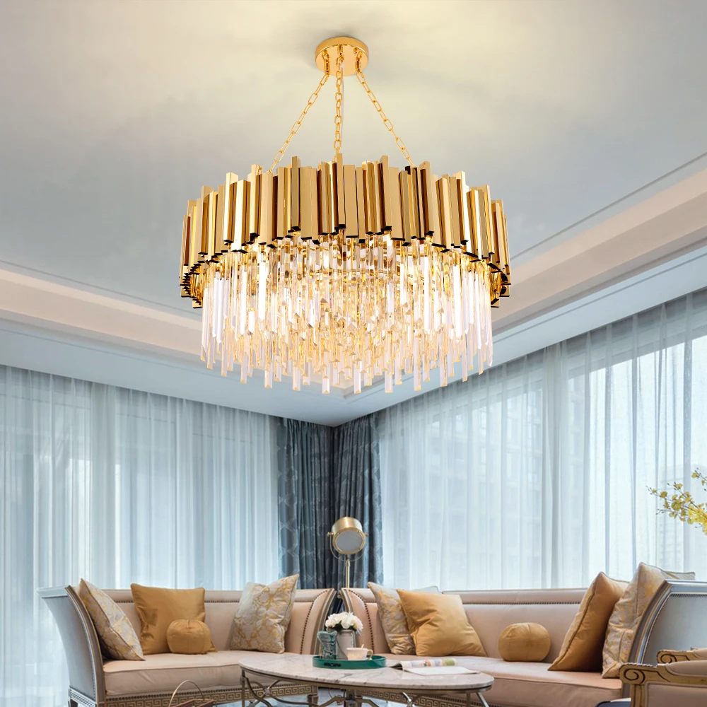 

Modern crystal chandelier for living room luxury dining room bedroom gold hanging light fixture home decor led cristal lamp