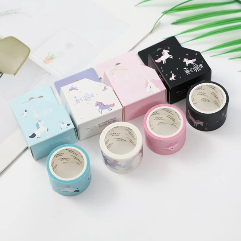 Декоративная клейкая лента с рисунком фламинго единорога неба|Офисный скотч| |