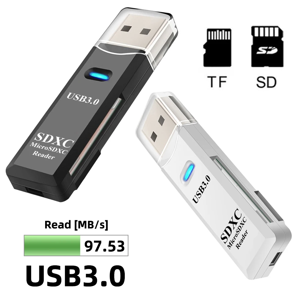 USB3.0 2 в 1 кард-ридер для ПК Micro SD TF кард-ридер USB 3 мульти-кард писатель адаптер флэш-накопитель аксессуары для ноутбука - изображение