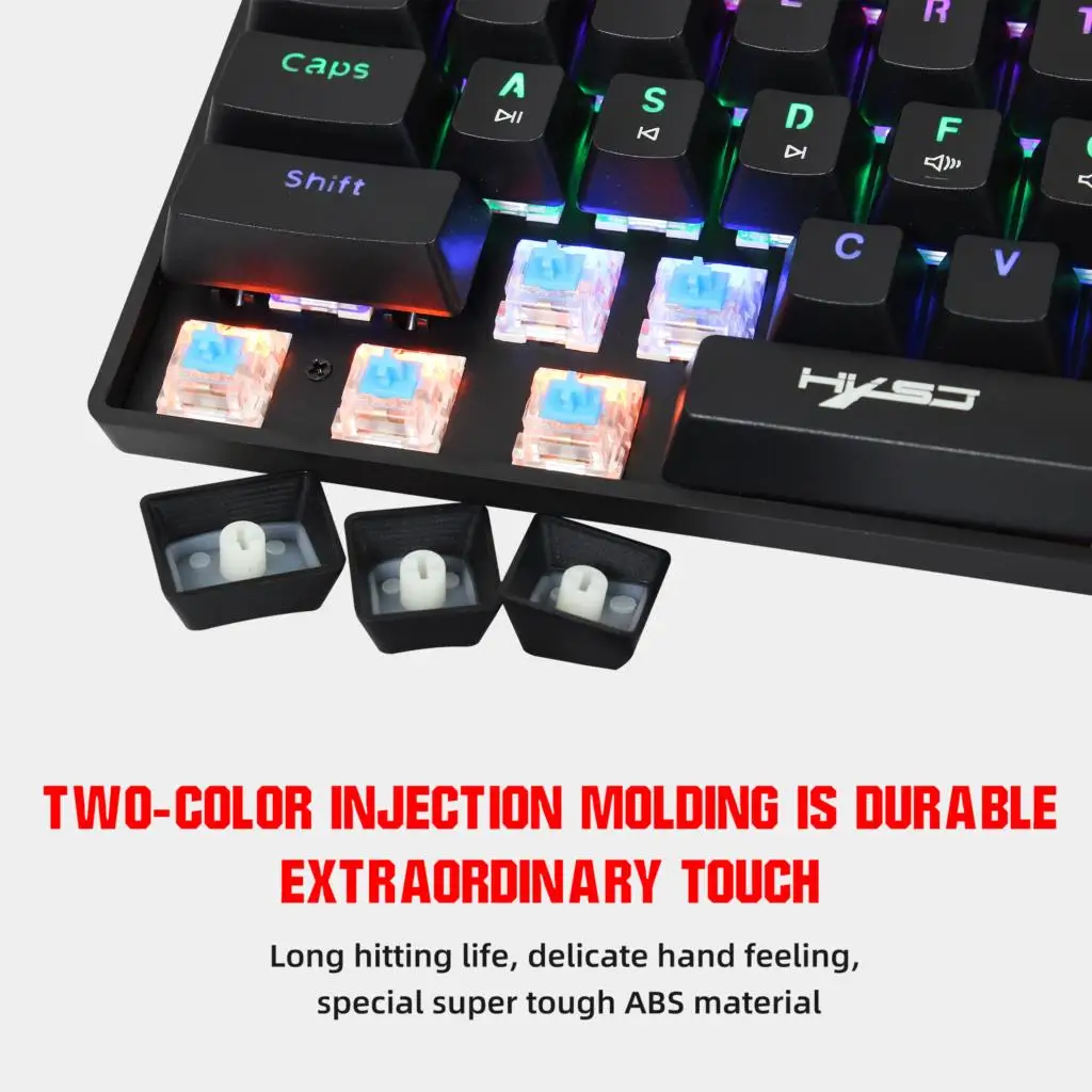 Механическая игровая клавиатура с цветной RGB подсветкой 61 клавиша - купить по