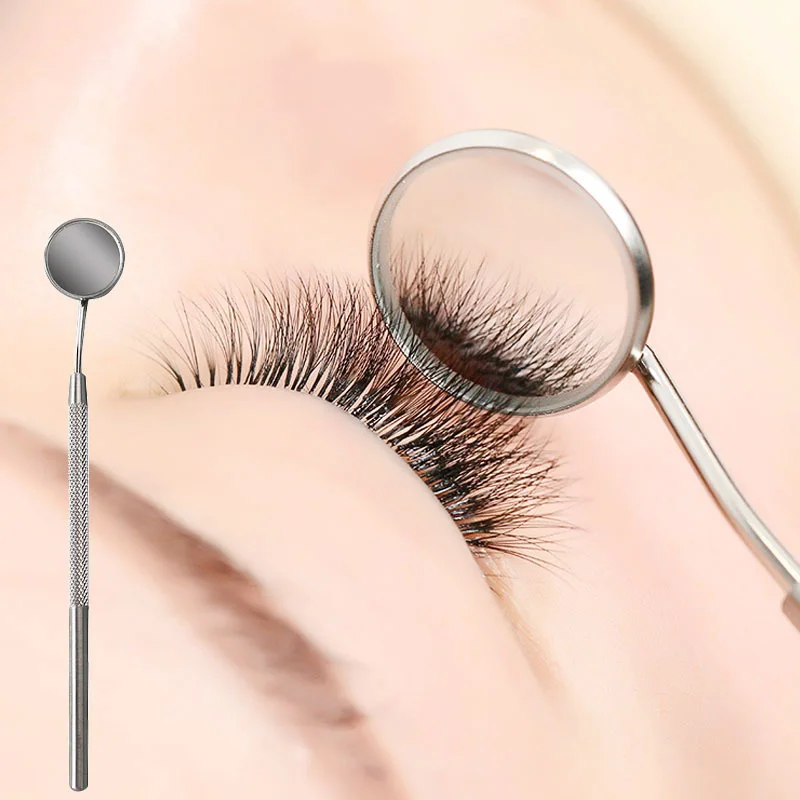 Антизапотевающее мини зеркало для проверки наращивания ресниц нескользящая