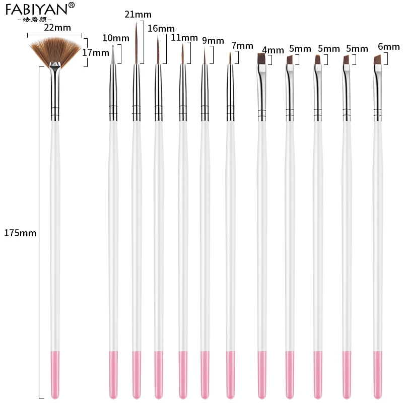 Кисти для дизайна ногтей 19 шт. | Красота и здоровье