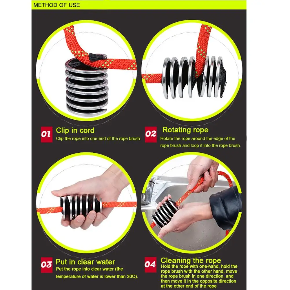 

Wholesale Portable Outdoor Rock Climbing Caving Rescue Rope Cleaning Washing Brush Tool