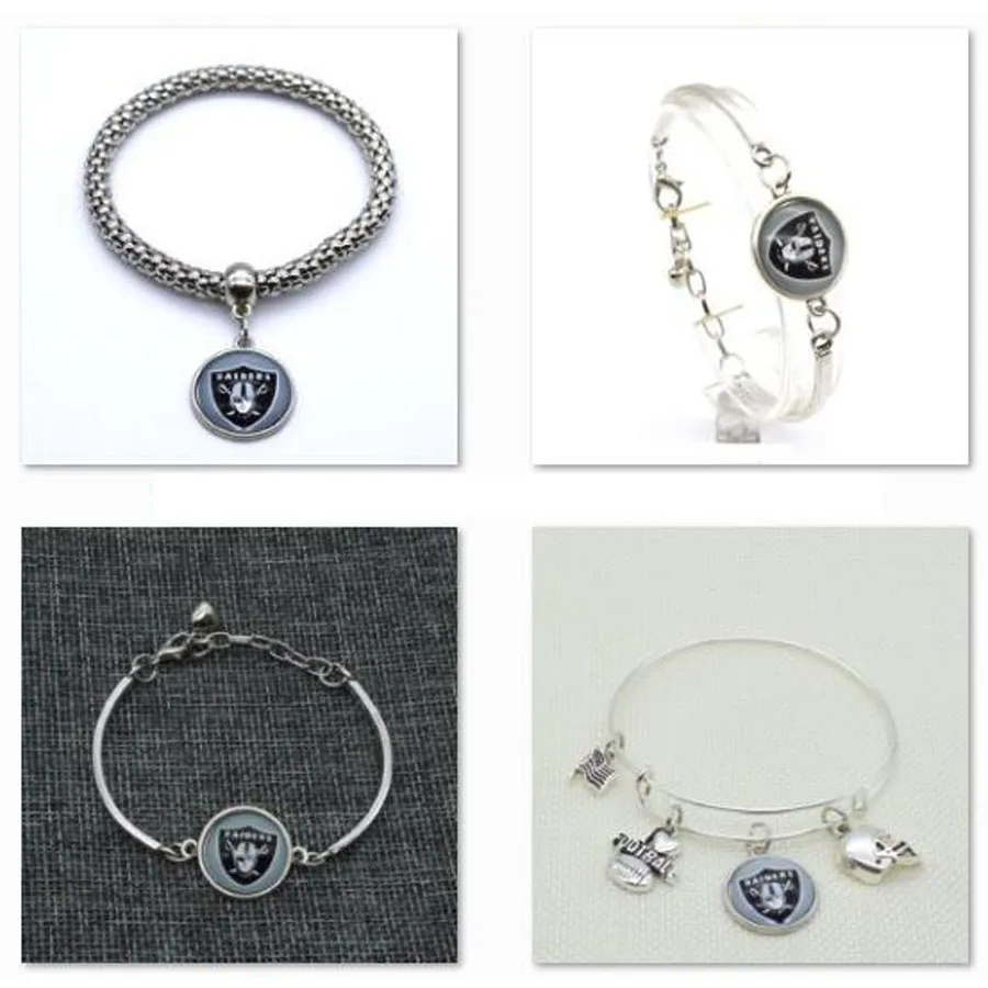 2019 модный футбольный браслет в стиле Окленд рейдерс очаровательный на запястье