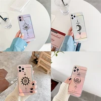 design aesthetic fashion tarot phone case for iphone xiaomi redmi 7 8 9 11 12 10 s x xs xr mini pro max plus laser transparent